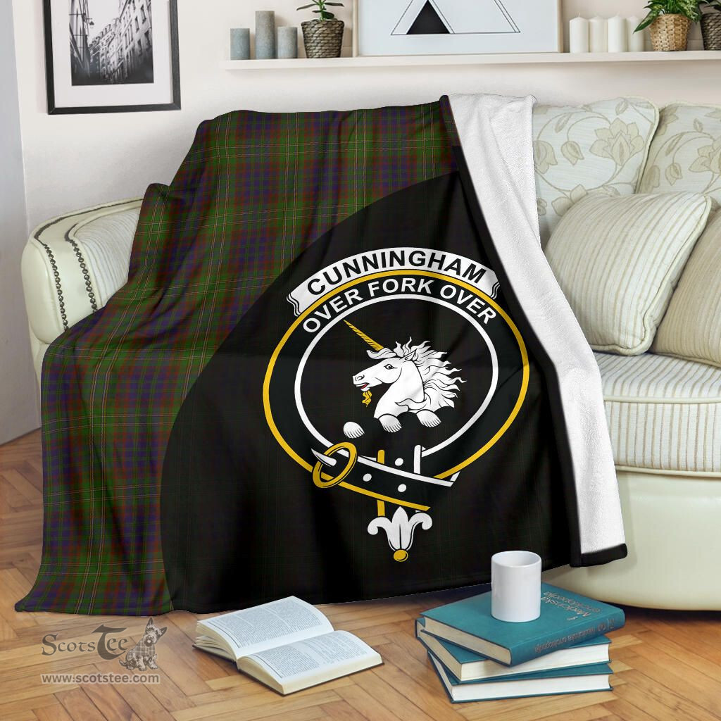 Scottish Cunningham Hunting Modern Clan Tartan Blanket - Wave Style Scottish Plaid Tartan Plaid
