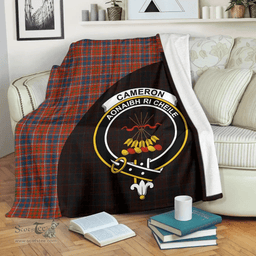 Scottish Cameron of Lochiel Ancient Clan Tartan Blanket - Wave Style Scottish Plaid Tartan Plaid