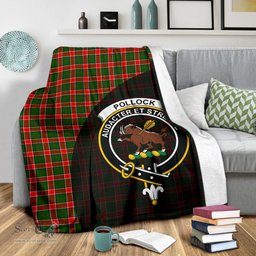 Scottish Pollock Modern Clan Tartan Blanket - Wave Style Scottish Plaid Tartan Plaid