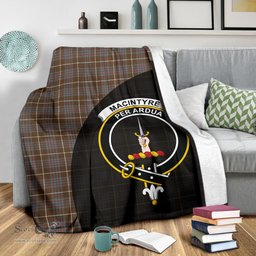 Scottish MacIntyre Hunting Weathered Clan Tartan Blanket - Wave Style Scottish Plaid Tartan Plaid