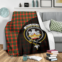 Scottish MacLachlan Hunting Modern Clan Tartan Blanket - Wave Style Scottish Plaid Tartan Plaid