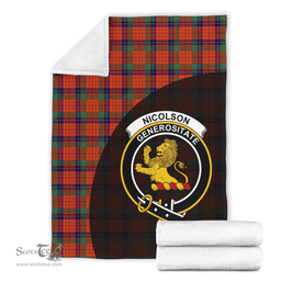 Scottish Nicolson Ancient Clan Tartan Blanket - Wave Style Scottish Plaid Tartan Plaid