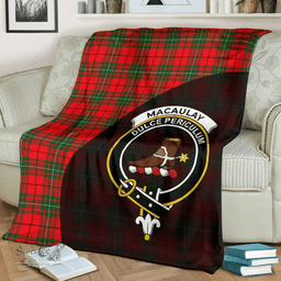 Scottish MacAulay Modern Clan Tartan Blanket - Wave Style Scottish Plaid Tartan Plaid