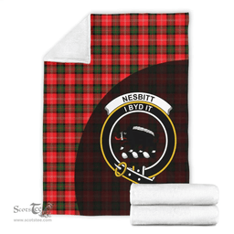 Scottish Nesbitt Modern Clan Tartan Blanket - Wave Style Scottish Plaid Tartan Plaid