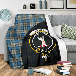 Scottish Napier Ancient Clan Tartan Blanket - Wave Style Scottish Plaid Tartan Plaid