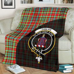Scottish Ogilvie Clan Tartan Blanket - Wave Style Scottish Plaid Tartan Plaid