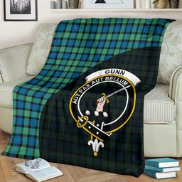 Scottish Gunn Ancient Clan Tartan Blanket - Wave Style Scottish Plaid Tartan Plaid