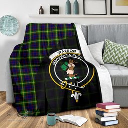 Scottish Watson Modern Clan Tartan Blanket - Wave Style Scottish Plaid Tartan Plaid