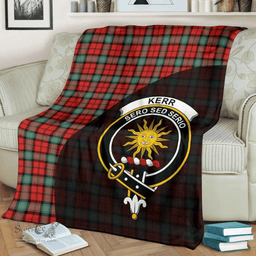 Scottish Kerr Ancient Clan Tartan Blanket - Wave Style Scottish Plaid Tartan Plaid