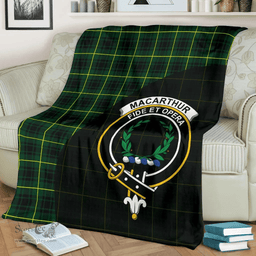 Scottish MacArthur Modern Clan Tartan Blanket - Wave Style Scottish Plaid Tartan Plaid