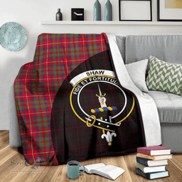 Scottish Shaw Red Modern Clan Tartan Blanket - Wave Style Scottish Plaid Tartan Plaid