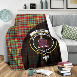 Scottish Ogilvie Clan Tartan Blanket - Wave Style Scottish Plaid Tartan Plaid