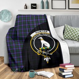 Scottish Hunter Modern Clan Tartan Blanket - Wave Style Scottish Plaid Tartan Plaid