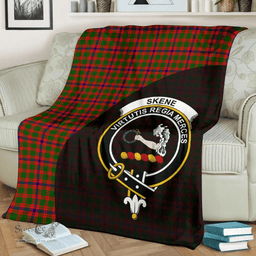 Scottish Skene Modern Clan Tartan Blanket - Wave Style Scottish Plaid Tartan Plaid