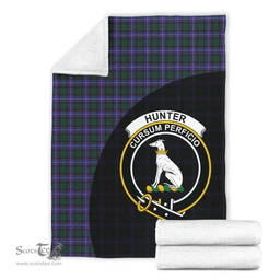 Scottish Hunter Modern Clan Tartan Blanket - Wave Style Scottish Plaid Tartan Plaid