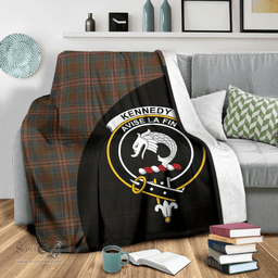 Scottish Kennedy Weathered Clan Tartan Blanket - Wave Style Scottish Plaid Tartan Plaid