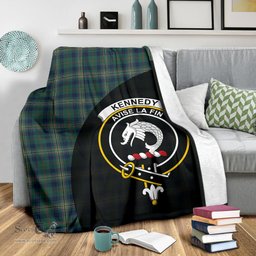 Scottish Kennedy Modern Clan Tartan Blanket - Wave Style Scottish Plaid Tartan Plaid