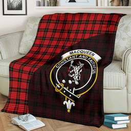 Scottish MacQueen Modern Clan Tartan Blanket - Wave Style Scottish Plaid Tartan Plaid