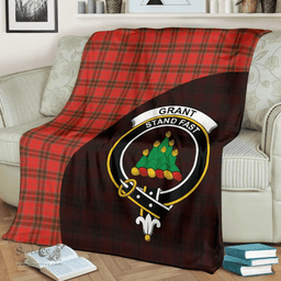 Scottish Grant Weathered Clan Tartan Blanket - Wave Style Scottish Plaid Tartan Plaid