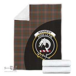 Scottish Kennedy Weathered Clan Tartan Blanket - Wave Style Scottish Plaid Tartan Plaid