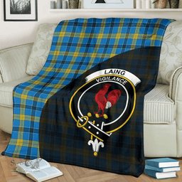 Scottish Laing Clan Tartan Blanket - Wave Style Scottish Plaid Tartan Plaid