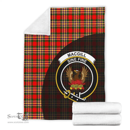 Scottish MacGill Modern Clan Tartan Blanket - Wave Style Scottish Plaid Tartan Plaid