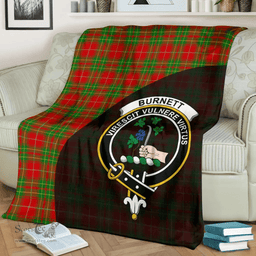 Scottish Burnett Ancient Clan Tartan Blanket - Wave Style Scottish Plaid Tartan Plaid