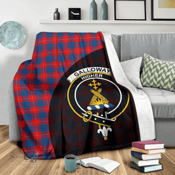 Scottish Galloway Red Clan Tartan Blanket - Wave Style Scottish Plaid Tartan Plaid