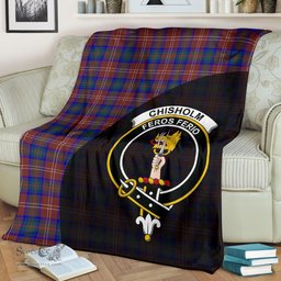 Scottish Chisholm Hunting Modern Clan Tartan Blanket - Wave Style Scottish Plaid Tartan Plaid