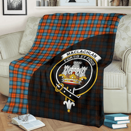 Scottish MacLachlan Ancient Clan Tartan Blanket - Wave Style Scottish Plaid Tartan Plaid
