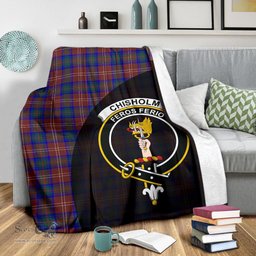 Scottish Chisholm Hunting Modern Clan Tartan Blanket - Wave Style Scottish Plaid Tartan Plaid