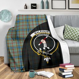 Scottish Balfour Blue Clan Tartan Blanket - Wave Style Scottish Plaid Tartan Plaid