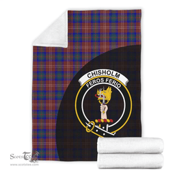 Scottish Chisholm Hunting Modern Clan Tartan Blanket - Wave Style Scottish Plaid Tartan Plaid