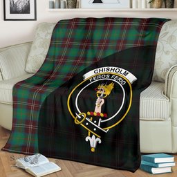 Scottish Chisholm Hunting Ancient Clan Tartan Blanket - Wave Style Scottish Plaid Tartan Plaid