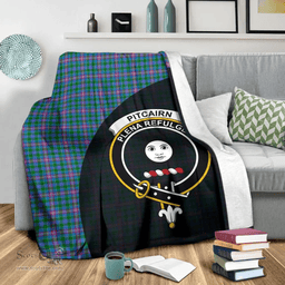 Scottish Pitcairn Hunting Clan Tartan Blanket - Wave Style Scottish Plaid Tartan Plaid