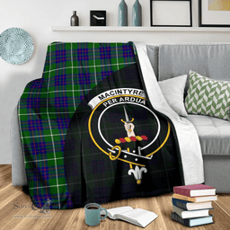 Scottish MacIntyre Hunting Modern Clan Tartan Blanket - Wave Style Scottish Plaid Tartan Plaid