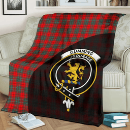 Scottish Cumming Modern Clan Tartan Blanket - Wave Style Scottish Plaid Tartan Plaid