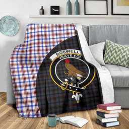 Scottish Boswell Modern Clan Tartan Blanket - Wave Style Scottish Plaid Tartan Plaid