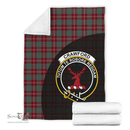 Scottish Crawford Modern Clan Tartan Blanket - Wave Style Scottish Plaid Tartan Plaid