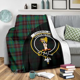 Scottish Chisholm Hunting Ancient Clan Tartan Blanket - Wave Style Scottish Plaid Tartan Plaid