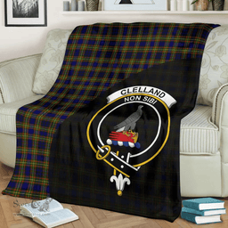 Scottish Clelland Modern Clan Tartan Blanket - Wave Style Scottish Plaid Tartan Plaid