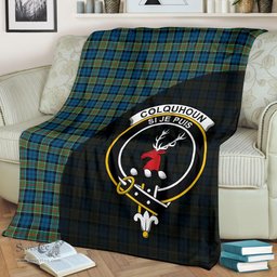 Scottish Colquhoun Ancient Clan Tartan Blanket - Wave Style Scottish Plaid Tartan Plaid
