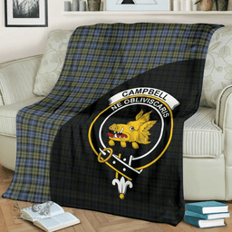 Scottish Campbell Faded Clan Tartan Blanket - Wave Style Scottish Plaid Tartan Plaid