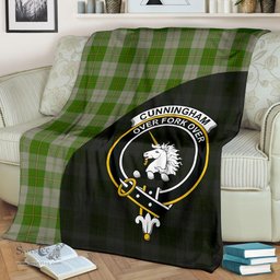 Scottish Cunningham Dress Green Dancers Clan Tartan Blanket - Wave Style Scottish Plaid Tartan Plaid