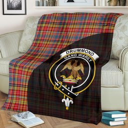 Scottish Drummond of Strathallan Clan Tartan Blanket - Wave Style Scottish Plaid Tartan Plaid