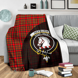 Scottish Hepburn Clan Tartan Blanket - Wave Style Scottish Plaid Tartan Plaid