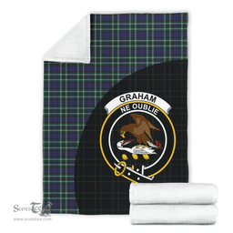 Scottish Graham of Montrose Modern Clan Tartan Blanket - Wave Style Scottish Plaid Tartan Plaid
