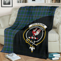 Scottish Cockburn Ancient Clan Tartan Blanket - Wave Style Scottish Plaid Tartan Plaid