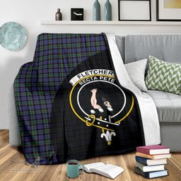 Scottish Fletcher Modern Clan Tartan Blanket - Wave Style Scottish Plaid Tartan Plaid