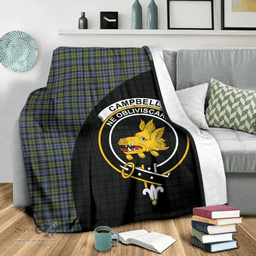 Scottish Campbell Faded Clan Tartan Blanket - Wave Style Scottish Plaid Tartan Plaid